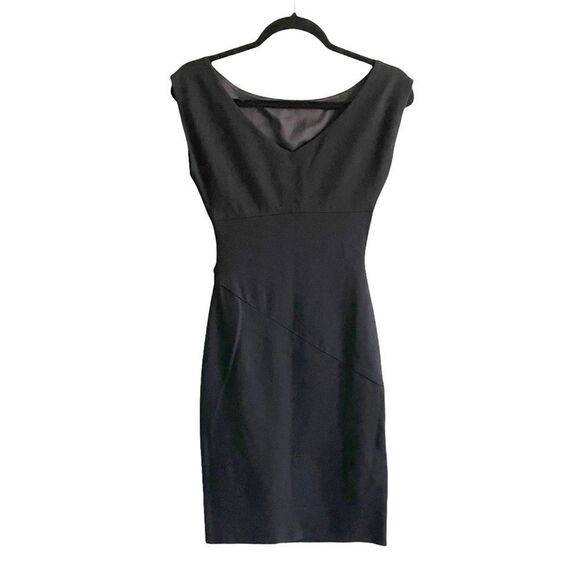 DIANE Von FURSTENBERG Sleeveless Jori V-Back Knee Length Sheath Dress Black 0 - Picture 1 of 7